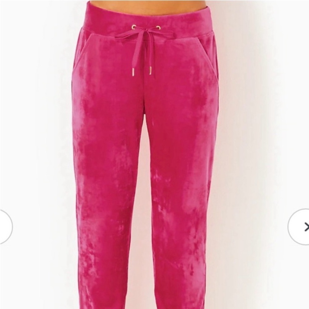 Lilly Pulitzer Mallie Pink Velour Jogger